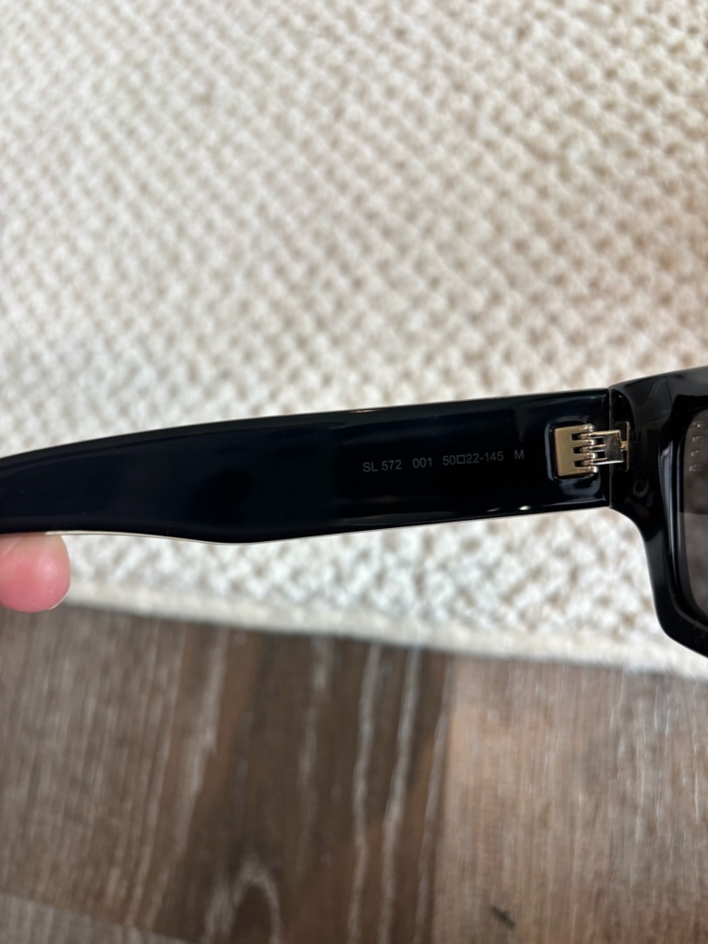 Saint Laurent Black Rectangular Acetate Sunglasses - Picture 5 of 7